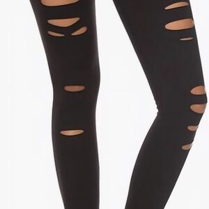 DIBAOLONG Women's yoga pants.  Black Ripped Leggings